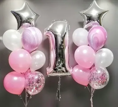 Украшение стены в квартире воздушными шариками на день рождения девочки