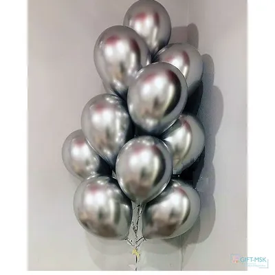 Воздушные шары \"ХРОМ\" серебро