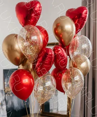 Воздушные шары на 14 февраля в виде сердец цвета микс купить в Москве за  180 руб.