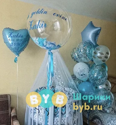 🎈 Набор из воздушных шаров на выписку для мальчика №2 🎈: заказать в  Москве с доставкой по цене 7967 рублей