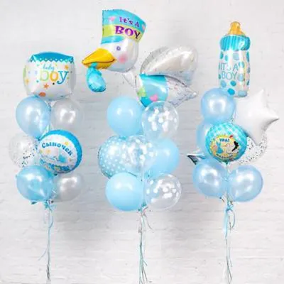 🎈 Набор из воздушных шаров на выписку для мальчика №1 🎈: заказать в  Москве с доставкой по цене 6875 рублей