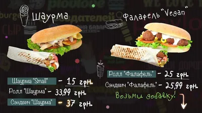 Экраны меню и плакаты Shawarma House