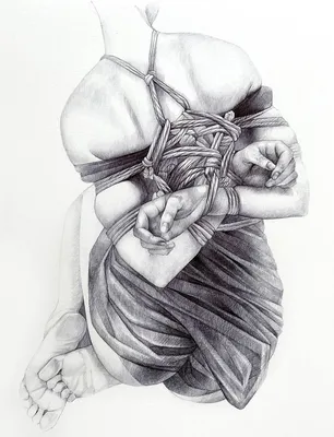 SHIBARI XII Drawing by Nastya Parfilo | Saatchi Art