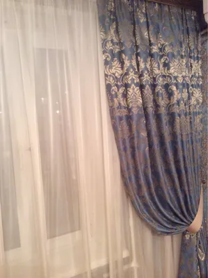 Красивые шторы с рисунком \"дамаск\" и тюль из мягкой микровуали - Салон штор  Этюд