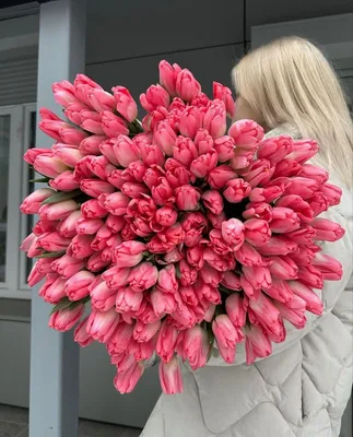 Огромный букет тюльпанов - 75 фото