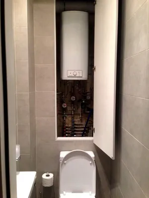Шкаф в туалете с бойлером за унитазом на заказ – купить Шкафы в туалет по  низкой цене в СПб