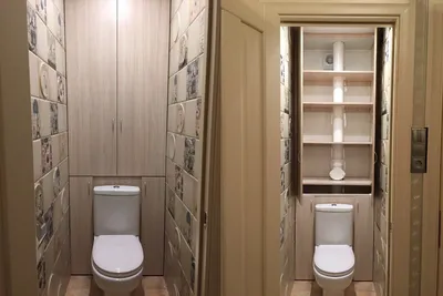 Шкаф в туалет с дверцами на заказ|Сантехнический шкафчик купить в СПб
