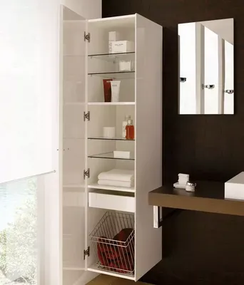 Шкаф для ванной | Хранение на раковине в ванной, Шкафы для ванной, Дизайн  интерьера ванной комнаты
