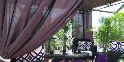Уличные шторы заказать в Уфе — Текстиль для беседки и веранды, кафе и  ресторанов от салона LEXX
