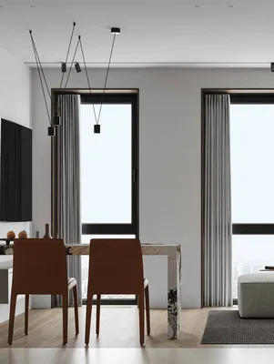 Шторы в стиле минимализм для кухни-гостиной. Комбинированные портьеры из  ткани канвас и легкий белый тюль - органично и стильно вписались… |  Instagram