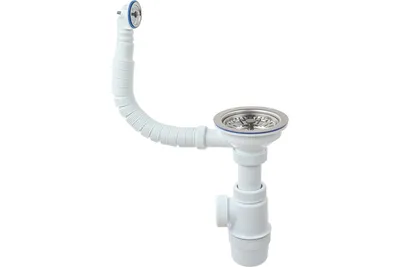Купить B0515 Сифон для кухни 1 1/2 дюйм x 40 с удлинённой горловиной с  гибкой трубой 40х40/50 в г. Москва