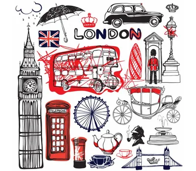 Купить фотообои Лондон «Символы Лондона» | PINEGIN