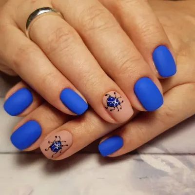 Идеи маникюра/синий матовый маникюр💙 | Красивые ногти, Дизайнерские ногти,  Гелевые ногти