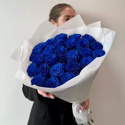 Синие розы с окантовкой от 19 шт. за 6 590 руб. | Бесплатная доставка  цветов по Москве