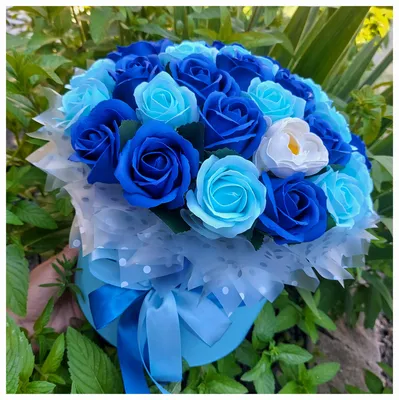 15 синих роз - Sanata Flowers - Цветы Королев