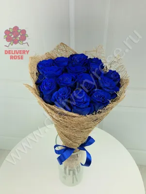 Синие розы в шляпной коробке \"Грезы неба\" купить в Балашихе в Букет-Элит