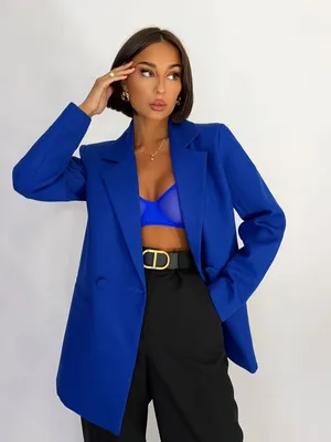 Пиджак #БШ1517-1, цвет синий - купить женские пиджаки оптом