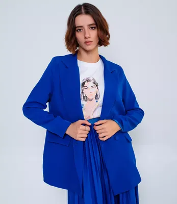 Женский двубортный Блейзер, Голубой пиджак с металлической пряжкой и  золотыми пуговицами, 2021 | AliExpress