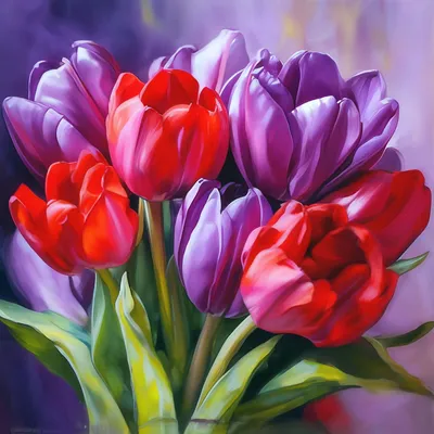 Wallpaper Bouquets Tulips Lilac flower