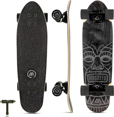 Mini-Cruiser Skateboard | Walnut Wood Retro Look | Tower Paddle Boards