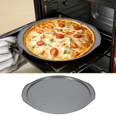Круглая антипригарная стальная сковорода для пиццы, серая проволочная  стойка для выпечки | AliExpress