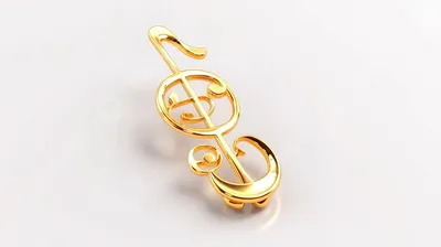 Заготовка Скрипичный ключ сердце значок zag-zn-treble-clef купить в  интернет-магазине krapivasu