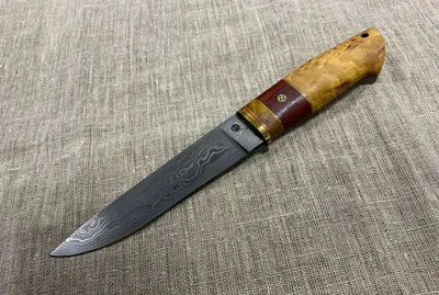 Нож \"Вишневый\" (сталь 9ХФ), рукоять - вишня, больстер и навершие медь -  Авторские ножи ручной работы - Ножи - Магазин Русские ножи - купить нож