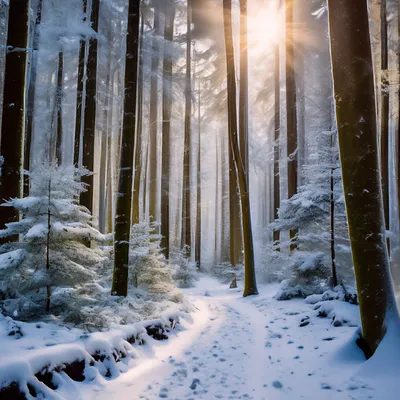Фото Снег в лесу: красота природы в объективе