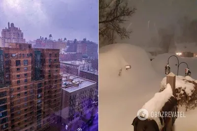 Первый снегопад в Нью-Йорке