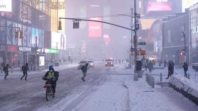 Снег В Нью Йорке Фото