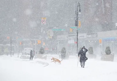 Нью Йорк в плену белоснежного снега