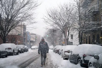 Картины снежных мгновений в Нью Йорке
