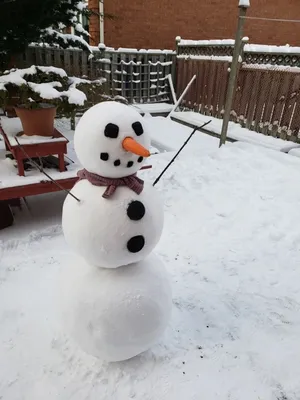 Креативный снеговик из снега