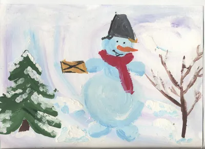 Снеговик-почтовик | 5-6(7) Страна малышей и малышек | Остров рисунков,  аппликаций и художественных композиций | Архипелаг творчества