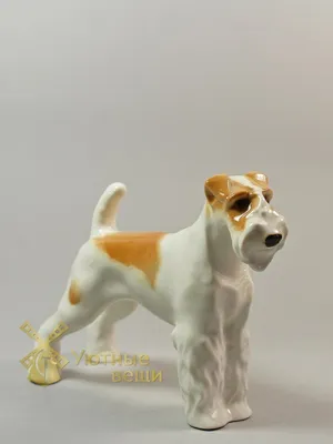 Vintage USSR Russian Fox Terrier Dog Porcelain Figurine, 6 1/2\" Tall x 8\"  Long | eBay