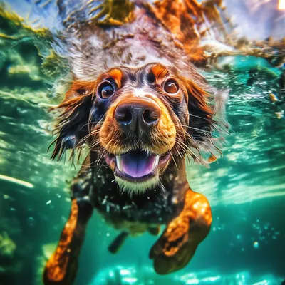 Подводная фотография черной собаки под водой Стоковое Фото - изображение  насчитывающей шутка, праздник: 271502776