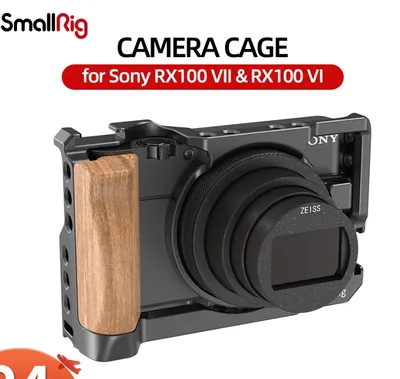 Клетка SmallRig для камеры Sony RX100 VII и RX100 VI с деревянной боковой  ручкой, крепление холодного башмака, микрофон Fr, DIY варианты 2434 |  AliExpress