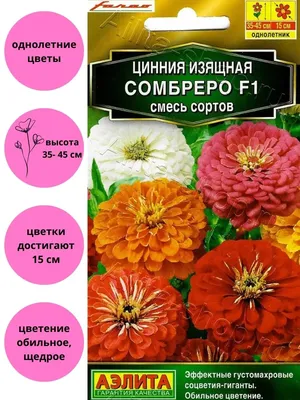 Семена Цинния Сенсация, смесь сортов Одн Золотая серия Ц/П 12шт (10221205)  - Купить по цене от 26.70 руб. | Интернет магазин SIMA-LAND.RU