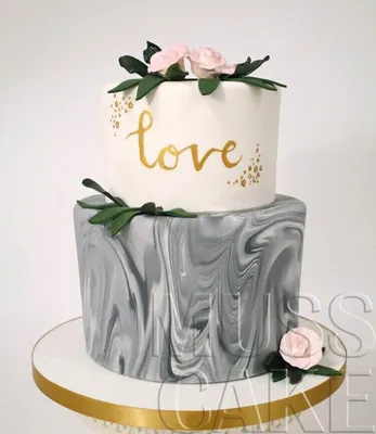 Современный свадебный торт двухъярусный на заказ по цене 1100 руб/кг в  Москве с доставкой | Кондитерская Musscake