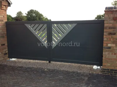 Двухстворчатые современные кованые ворота КВ-041: купить в Москве, фото,  цены