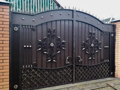 Въездные ворота из стальной решетки | Vpoltave.info