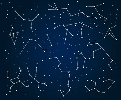 Созвездия Картинка Созвездия Ночное Небо Звездами Созвездиями Векторное  Украшение Звёздным Векторное изображение ©Pinky_Rabbit 375246634