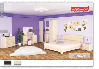 Спальня Токио (Белый текстурный) Комплект