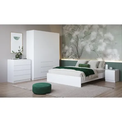 Спальный гарнитур Клик мебель Мадера кровать 160x200x100 см цвет белый по  цене 52649 ₽/шт. купить в Тольятти в интернет-магазине Леруа Мерлен