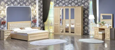 Спальный гарнитур «Флоренция» с кроватью, тумбами, комодом и шкафом –  купить от производителя в СПб