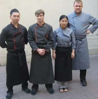 Костюм повара женский \"Гастроном\" (белый/василек) ткань ТиСи купить -  СпецОдежда.ОРГ