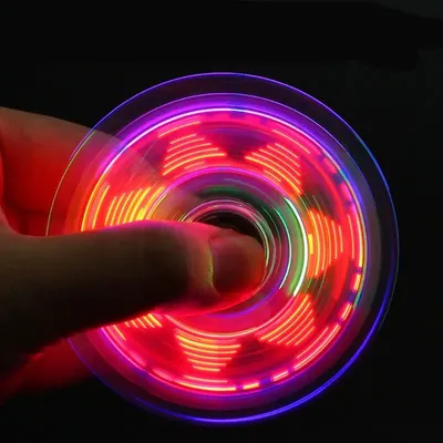 Novelty Multiple Changes LED Fidget Spinner Luminous Hand Top Spinners Glow  in Dark EDC Stress Relief Toys