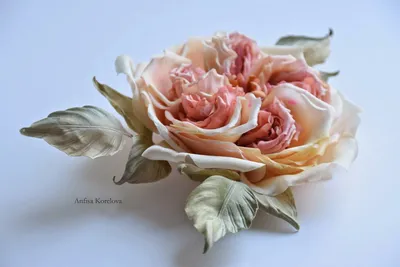 Староанглийская роза. | Цветы из ткани
