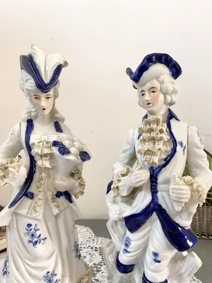 Купить фарфоровую статуэтку Пара в голубом, Франция, 19 в по низким ценам -  Старивина