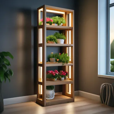 СТЕЛЛАЖ ДЛЯ РАССАДЫ И ЦВЕТОВ, 4 ПОЛКИ, 90*31*106см - купить в Москве в  интернет-магазине